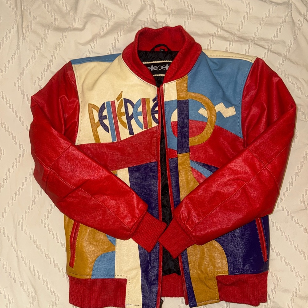 BRAND NEW !! Never worn Pelle Pelle Picasso unisex Multicolor Leather Jacket